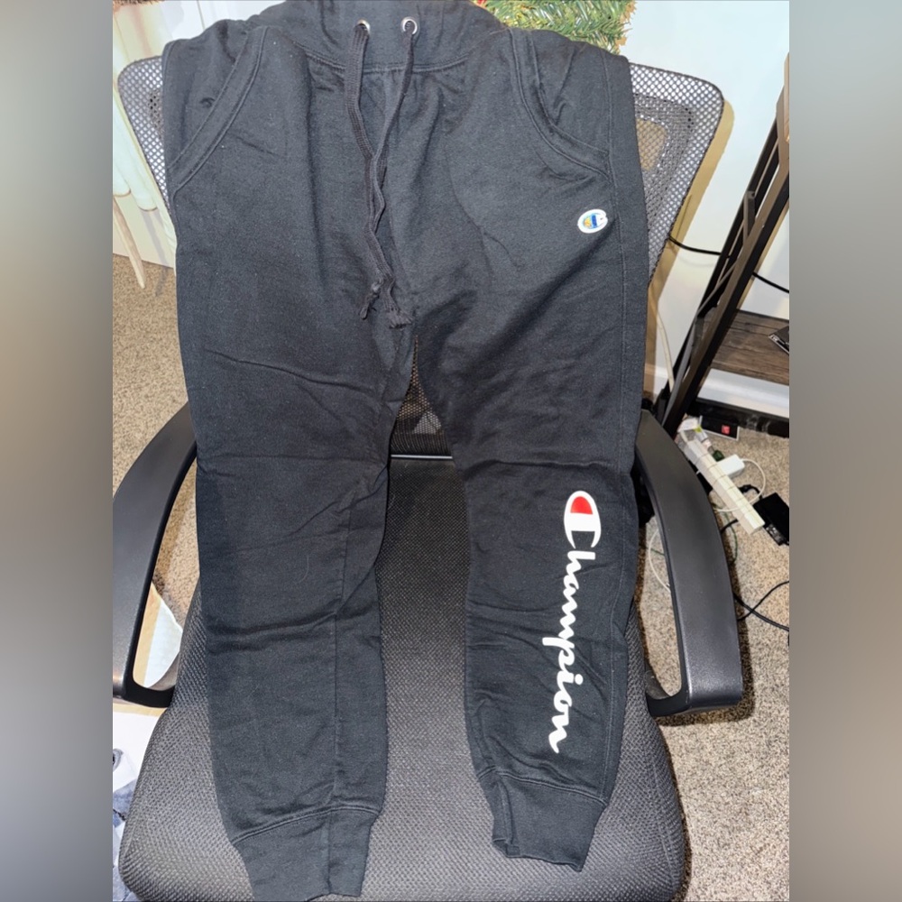 Champion Black Sweatpants with Logo